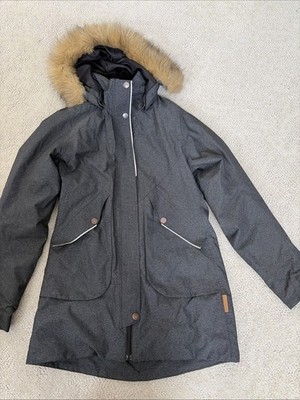 Reima Tec girl size 14 (164) Parka Jacket Coat Faux Fur Trim Hood full zip