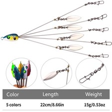 5Pack Alabama Rig 5 Arms 4 Blades Umbrella Rig Fishing Lures Bait Bass Crappie