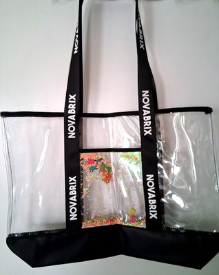 NOVABRIX Women's large see-through bag with floating decoration