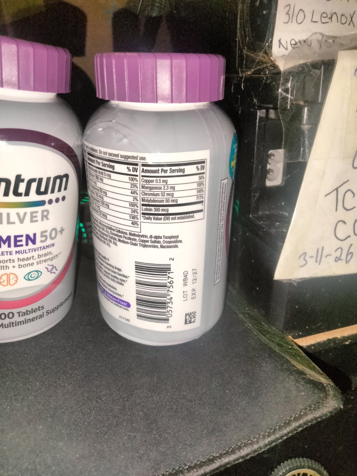Centrum Bar Code centrum silver women 50+ supports heart brain eye health supplement ...