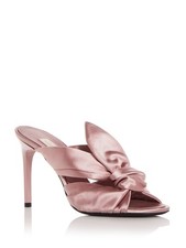 OSCAR DE LA RENTA Womens Pink Knotted Round Toe Stiletto Slip On Sandals 38