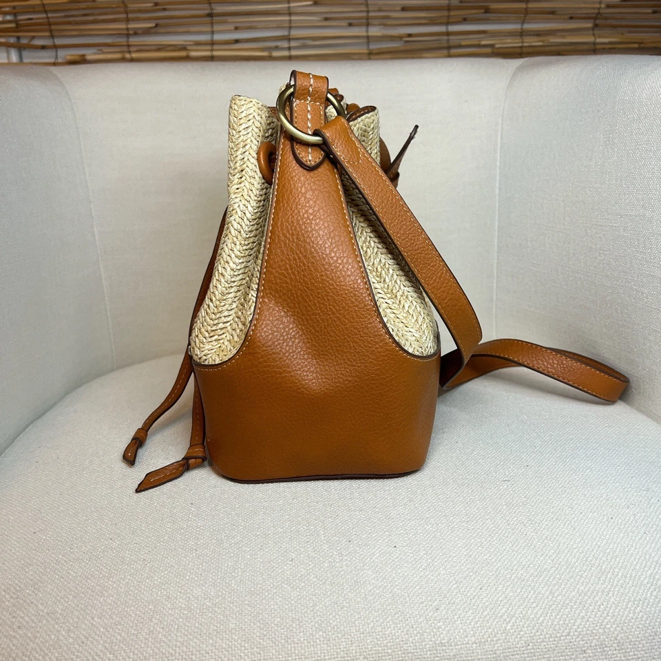 Sam Edelman Weaved Satchel . Tan And Brown Crossbody Bag  - Image 3 of 4