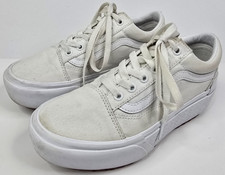 VANS Old Skool Platform True White Womens 7 Low Top Skate Shoes