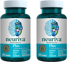NEURIVA Plus Brain Supplement 30ct 2 Pack , Memory Focus  Cognitive Support