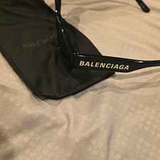 Balenciaga BB0261SA 001 Rectangle Sunglasses Black Frame/Black Lens