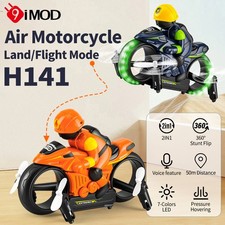 H141 Air Motorcycle 2IN1 Land Air Flying Motorcycle 10km/h 360&deg; Stunt Flip Toys