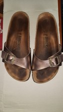 ciabatta Birkenstock Madrid in Birko-Flor marrone scuro. Donna Molto Usata