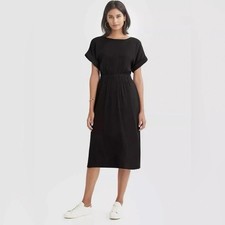 Ann Taylor Black Cut Out Back Fit & Flare Midi Dress Sz L