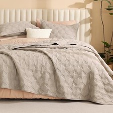 Size Quilt Bedding Set Summer Lightweight Soft Comforter King Light Coffee