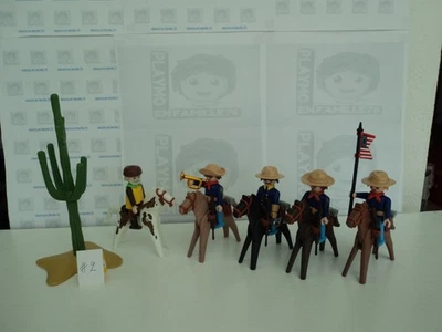 PLAYMOBIL vintage western soldats nordistes à cheval set 3485 B de 1987 #2 - Photo 1/4