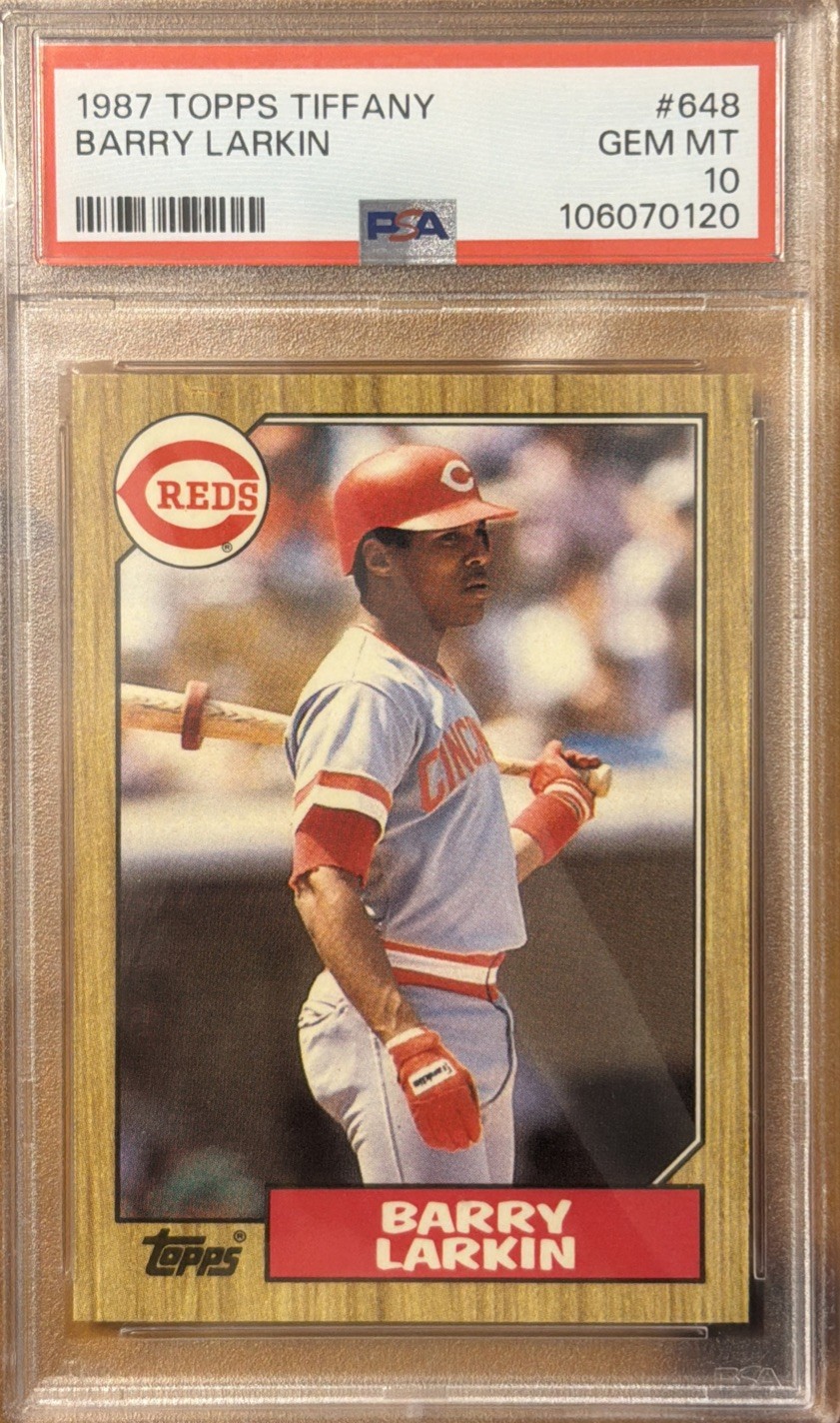 1987 Topps Tiffany #648 Barry Larkin PSA 10 GEM-MT 23260215 