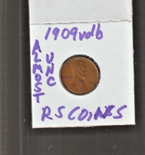 1909 VDB    LINCOLN  CENT  ~ ALMOST  UNCIRCULATED ~  RS COINS #38Z FREE SHIP