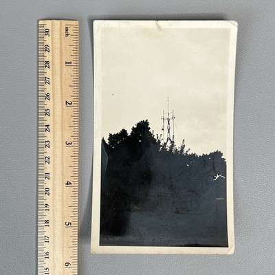 Vtg 1940s Daredevil Human Pyramid on Radio Tower Stunt Snapshot Photo Graphic