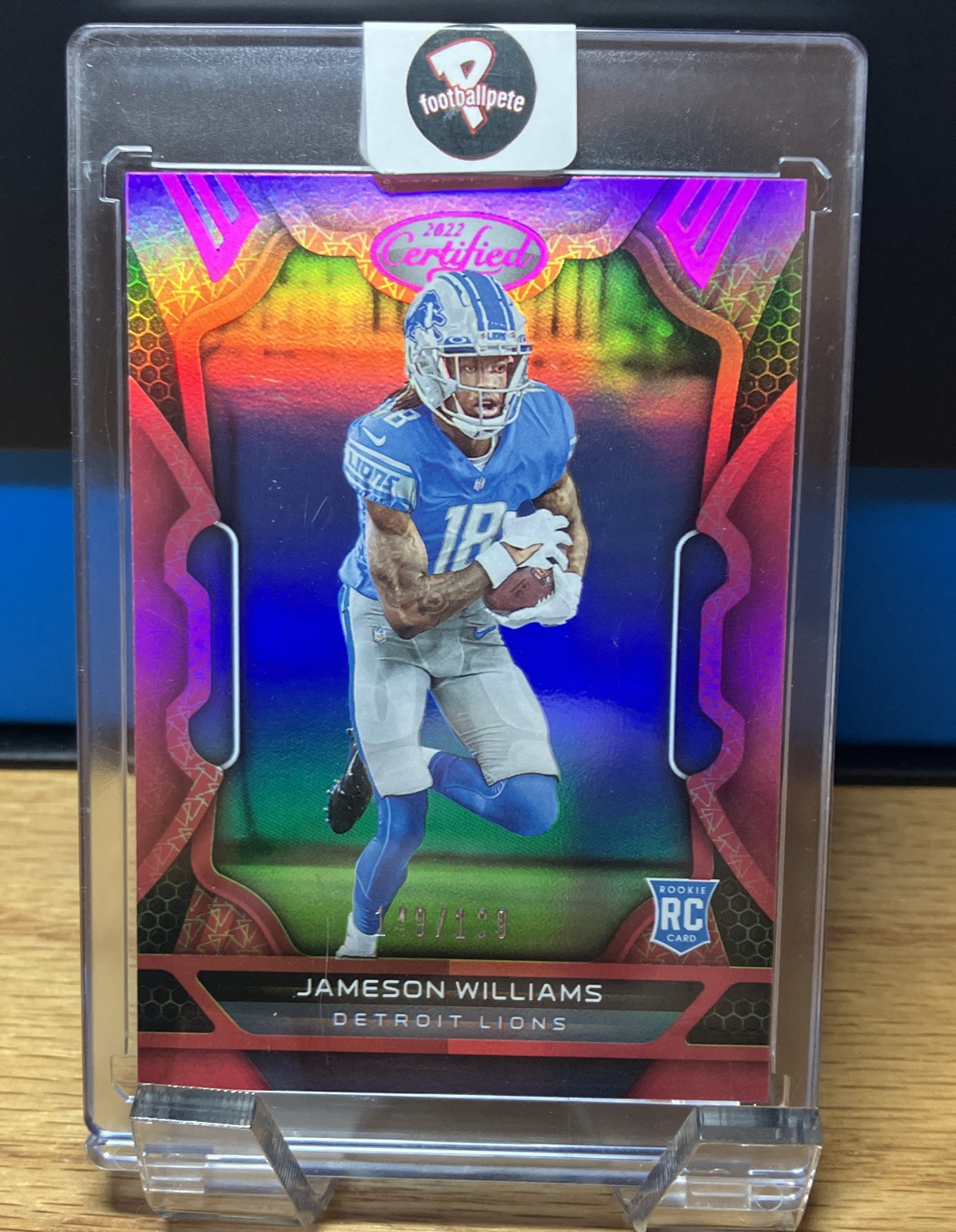 2022 Panini Certified - Rookies Jameson Williams #116 Mirror Pink /199 (RC)
