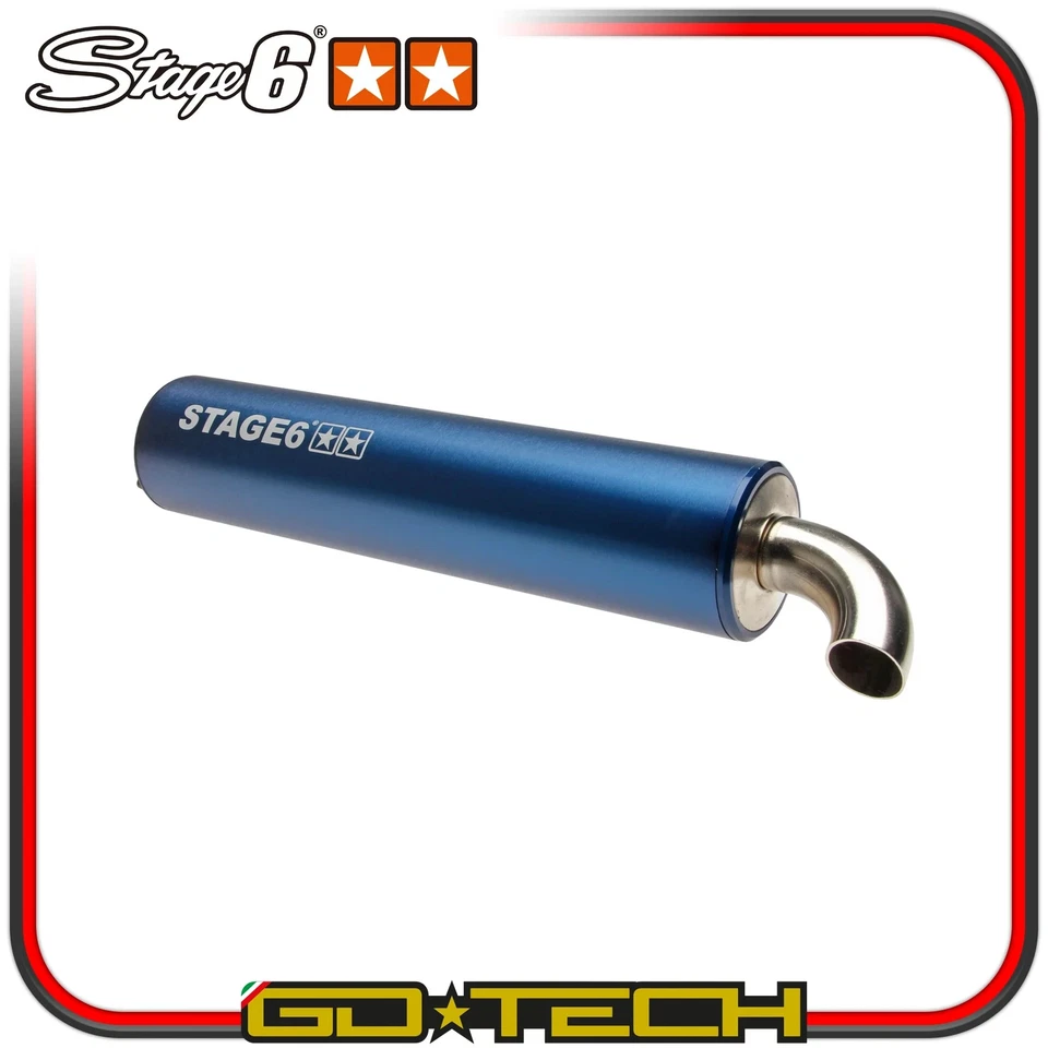 SILENZIATORE TERMINALE MARMITTA SCARICO Stage6 PRO REPLICA MK2 Blu Anodizzato - Immagine 2 di 4