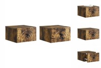 Nachttisch HäNgend 2Er Set Nachtschrank GeräUcherte Eiche Holzwerkstoff
