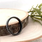 3mm Black Titanium Lightweight Ring CZ Inlay Scratch-Free Christmas Band for Her — photo 3