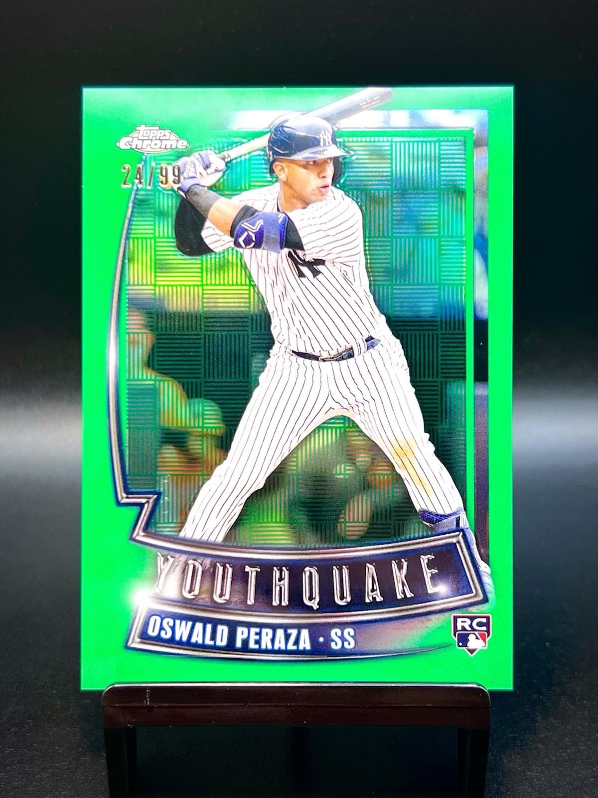 2023 Topps Chrome Youthquake #YQ-35 Oswald Peraza GREEN /99 SP Rookie RC Yankees