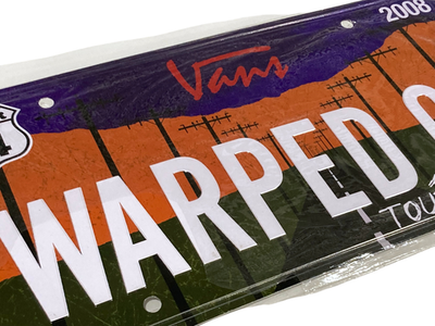 Rare 2008 Vans WARPED Tour Metal License Plate Original Packaging