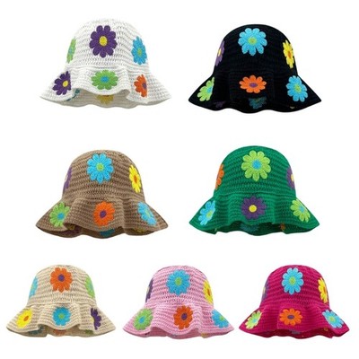 Party Crocheted Hat Head Cover Handmade Colorful Warm Fisherman Hat