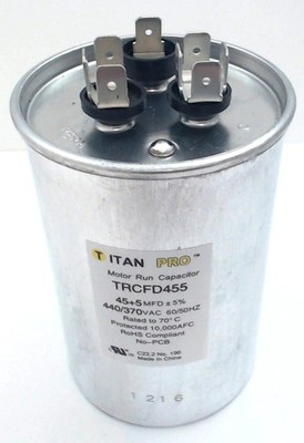 Titan PRO, 1 Count (Pack of 1), No Color Packard TRCFD455 45+5MFD 440/370V Round