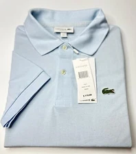 Lacoste Polo For Men 100% Cotton Classic Fit/ Light Blue Free Shipping