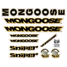 1998 Mongoose - Sniper for chrome frame - Decal set