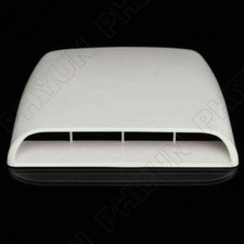 Car Truck Hood Scoop Fake Bonnet Vent Air Intake Cover Trim White Abs Universal