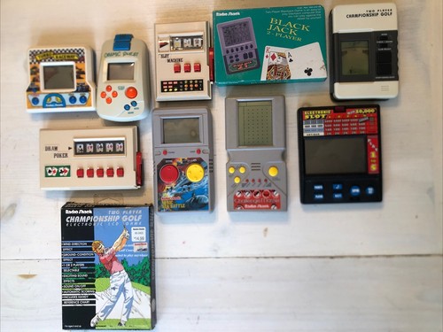 Lot Of 10 Vintage RadioShack Electronic Handheld Games, Slot Machine, Golf, More