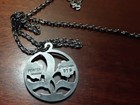 Pendant Necklace -Denmark Mid-Century Jorgen Jensen #379 Pewter Retro dbl Flower — photo 8