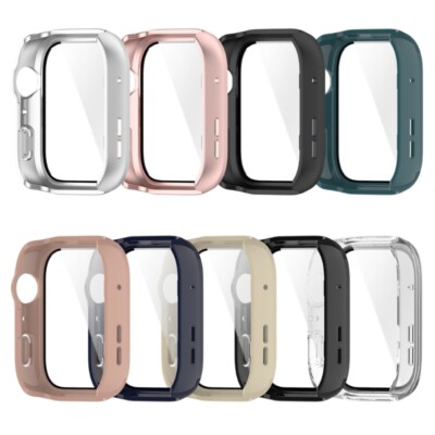 PC Screen Protector Full Coverage Case Tempered Glass Film+Shell For Watch Fit 4
