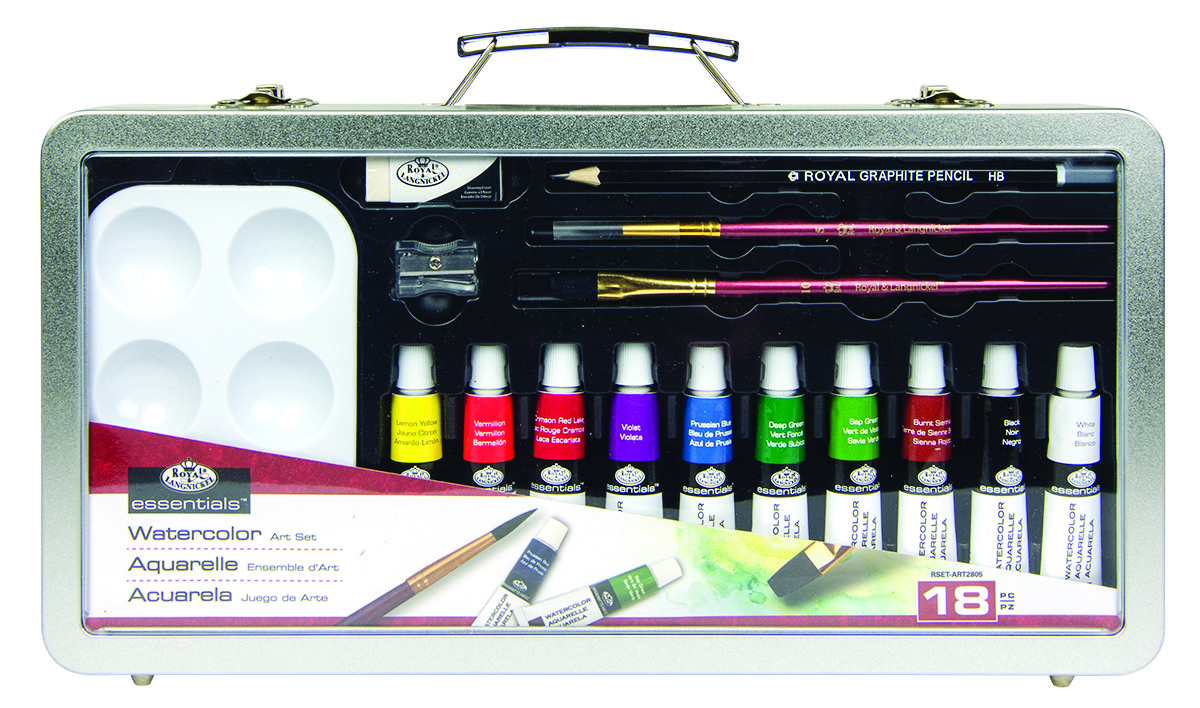 Royal & Langnickel 18 Piece Watercolour Set Brushes Palette Essentials Art Craft