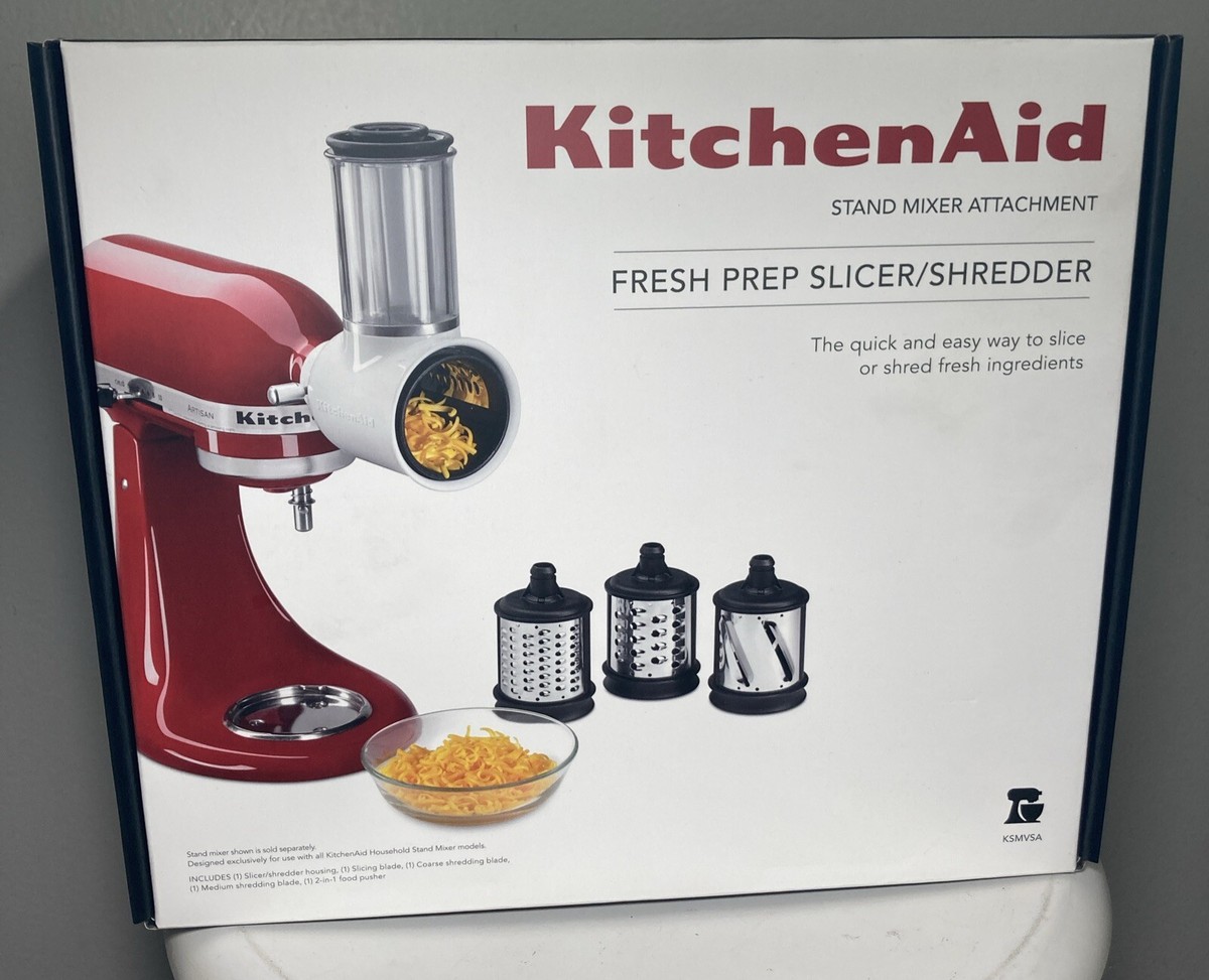 NEW KitchenAid Fresh Prep Slicer/Shredder Attachment White KSMVSA NIB - Main Image