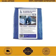 Roofing Tarp 8 ft. x 10 ft. Blue Poly Laminate Self-Adhesive UV Resistant
