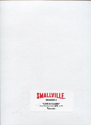 Smallville Staffel 4 ''''Lois & Clark'''' ungeschnittenes Mini-Pressblatt Ltd/199