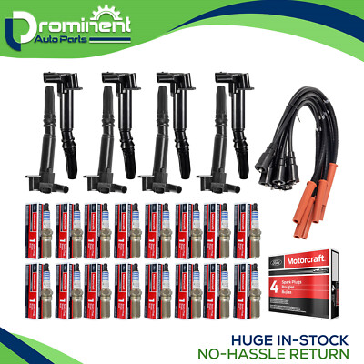8 Ignition Coil + Wireset + 16 Motorcraft Spark Plug for Ford F-150 250 350 6.2L