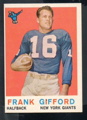 1959 Topps Football Card #20 Frank Gifford-New York Giants Ex Mint