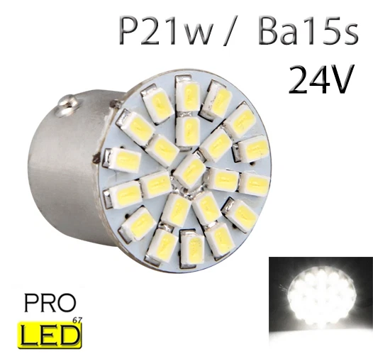 1 ampoule à LED smd P21w / BA15s 24V Volt Blanc pour Camion Poids