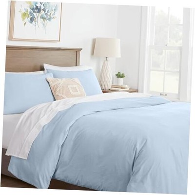  King/California King Duvet Cover, 600 Thread CalKing/King (3 Pc) Light Blue