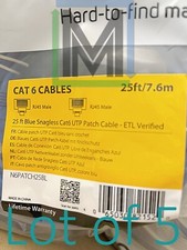 STARTECH 25FT 7.6m CAT6 RJ45 BLUE SNAGLESS UTP PATCH CABLE N6PATCH25BL - 5PCS