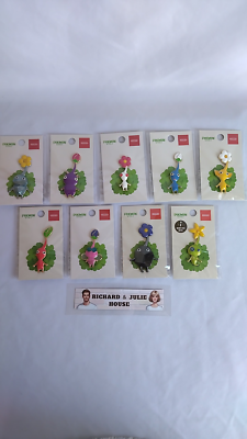 Lot 9 PIKMIN Pin Badge Set Complete Nintendo Official Store Tokyo