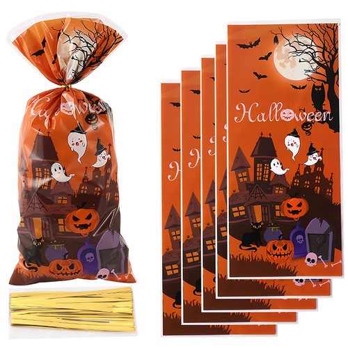 Environmentally Candy Packaging Durable Treat Bags Halloween Bag Set with Ghost - Picture 4 of 11