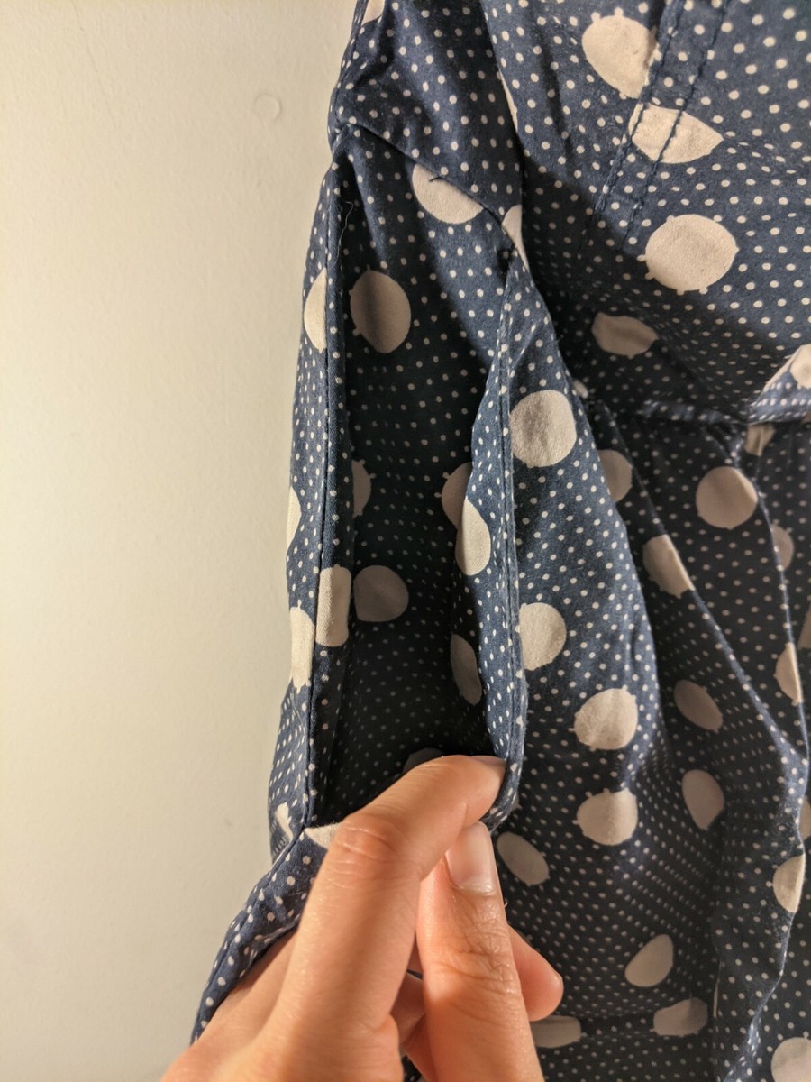 The Limited Polka Dot Strapless Dress Womens 0 Navy Blue Tan Pockets | eBay The Limited Polka Dot Strapless Dress Womens 0 Navy Blue Tan Pockets | eBay
