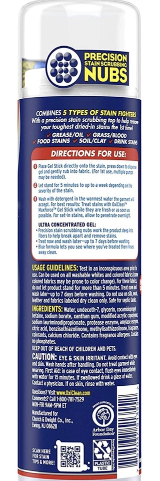 Barra Quitamanchas Gel OxiClean Max Force, 6,2 OZ, Paquete de 2 Foto 2 de 3