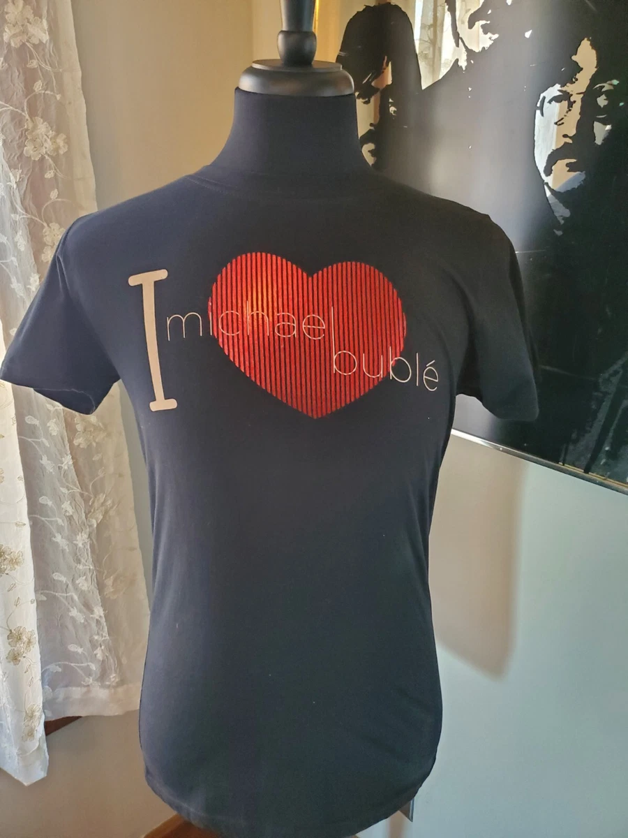 Womens I Love Michael Buble Black T Shirt Size 2XL eBay