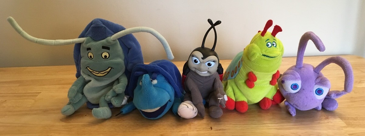 Disney Store Pixar Bug's Life Bean Bag/Plush Lot Dim Heimlich