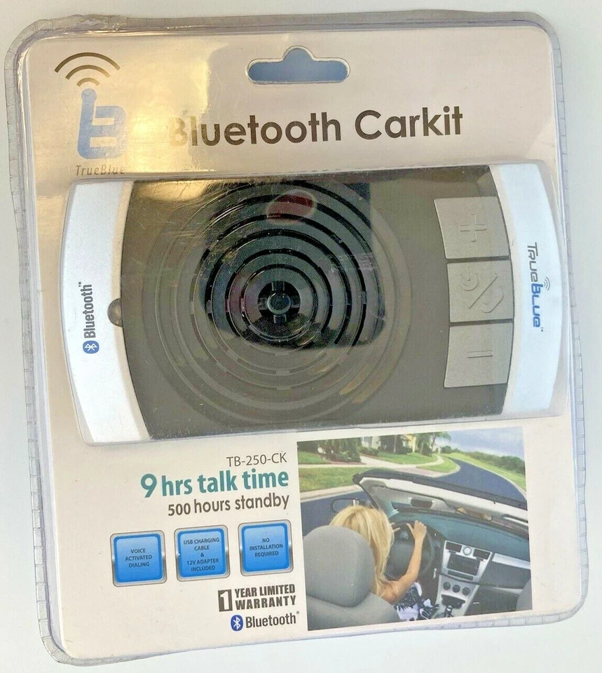 True Blue TB-250 CK Bluetooth Carkit 9 Hrs Talk 500 Hrs Standby Speakerphone NEW - Image 3 of 4