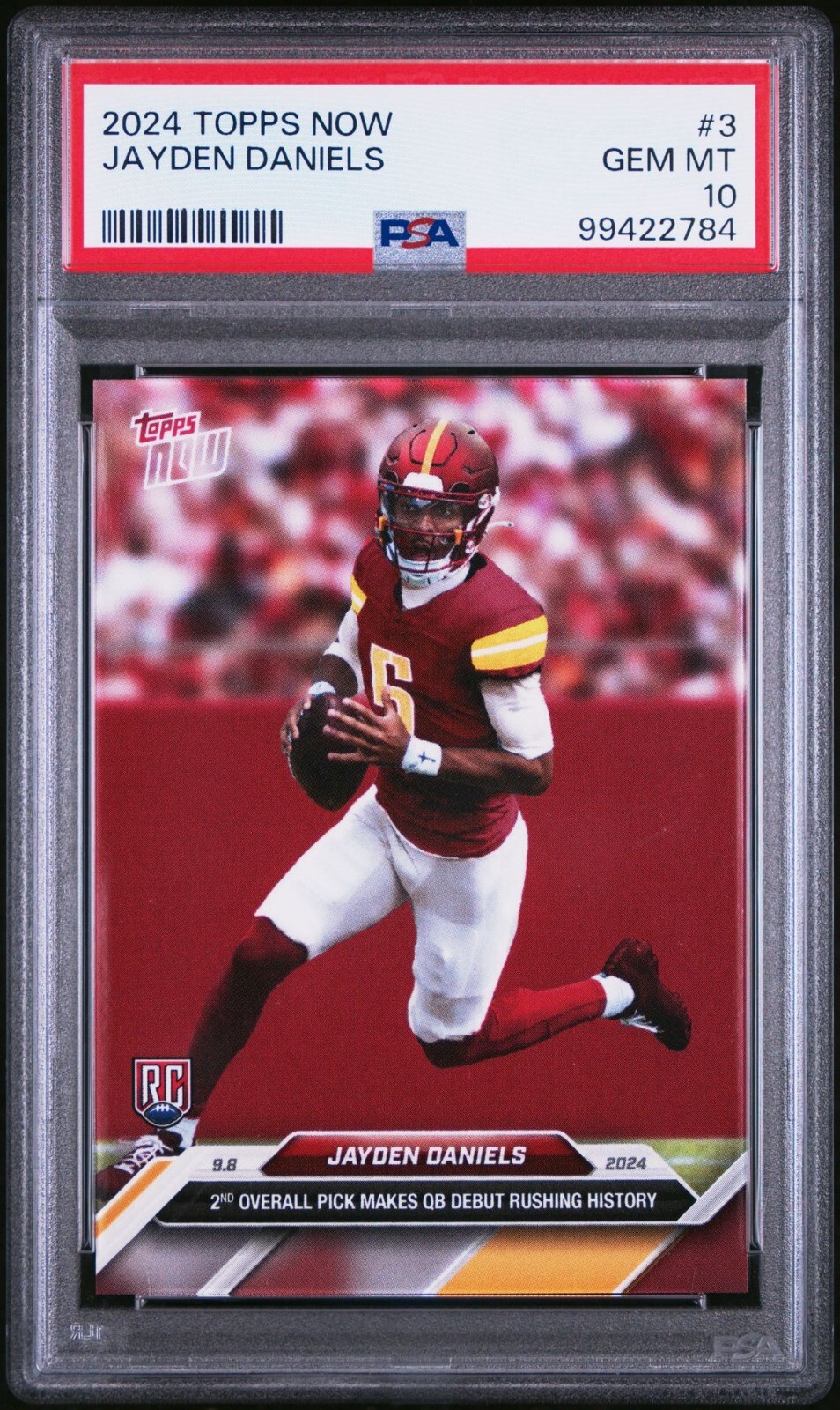 Jayden Daniels Rookie PSA 10 GEM MINT 2024 Topps Now #3 RC Commanders LSU Jaden