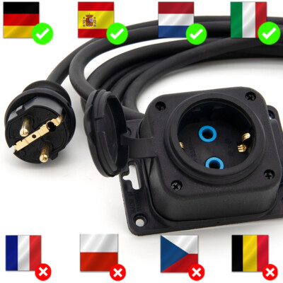 Verlängerungskabel Außen 2-40m IP44 Schuko Stromkabel Stecker Verlängerung 3x2,5