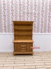 1/12 Dollhouse Walnut Miniature Wood Multifunction Cabinet Bookcase Furniture